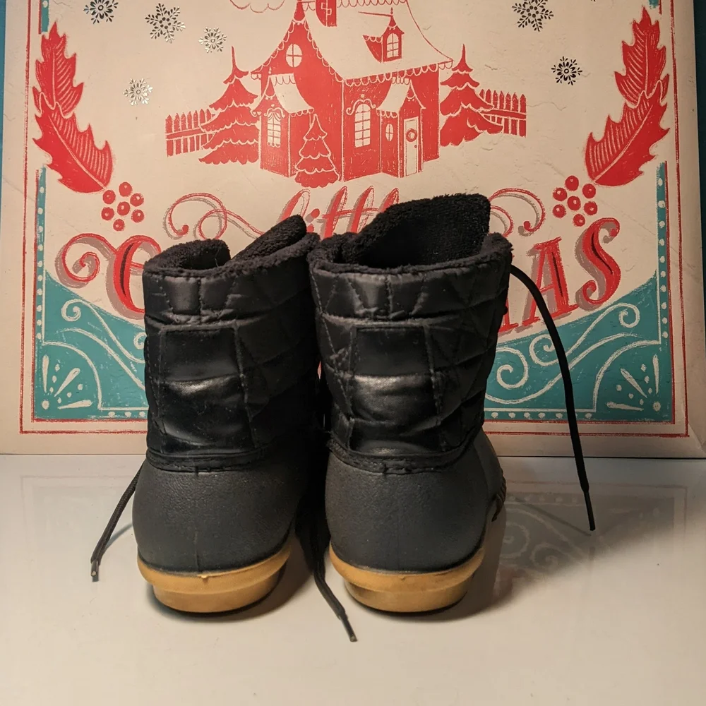 Henry Ferrera Women's Quilted Black Winter Duck Boots Size 9 - Picture 4 of 9